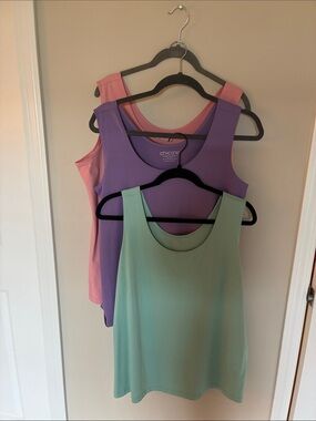 Chico's Pastel Tank Top Trio - Mint, Lavender, Pink